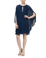 S.L. Fashions Caplet Beaded High Neck Dress thumbnail number 1