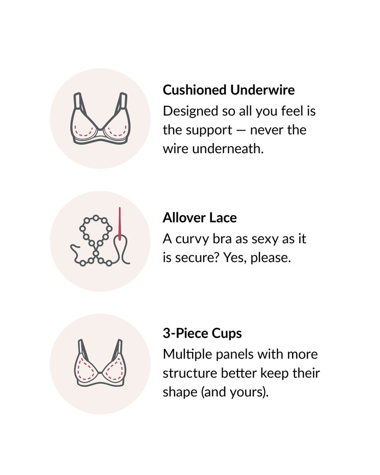 Glamorise Full Figure Plus Size Lace Comfort WonderWire Bra Underwire image number 3