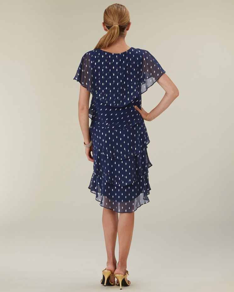 Tiered Metallic Print Dress image number 2