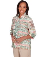 Alfred Dunner® Tuscan Sunset Sunset Tie Dye Button Down Blouse thumbnail number 3