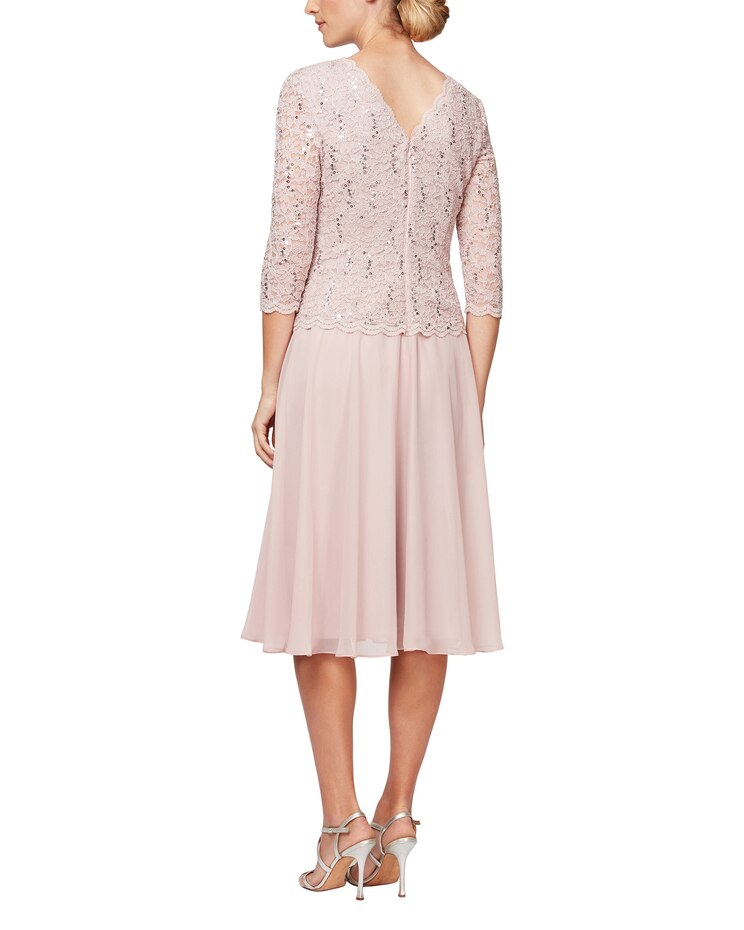 Tea-Length Mock Dress  image number 1