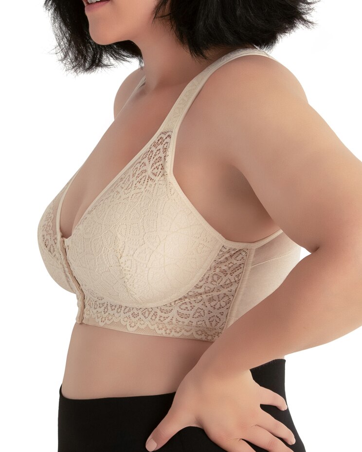 Leading Lady Nora Shimmer Support Back Lace Bra image number 2