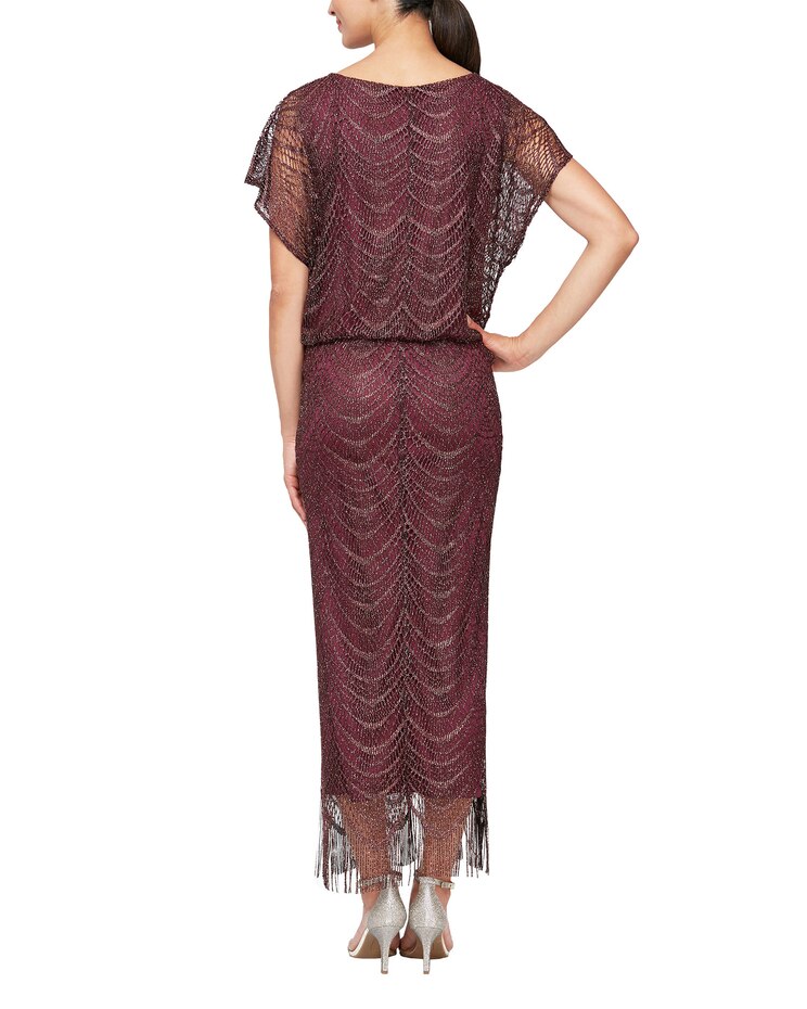S.L. Fashions Jacket Dress with Sequin Cut Out Dress image number 3