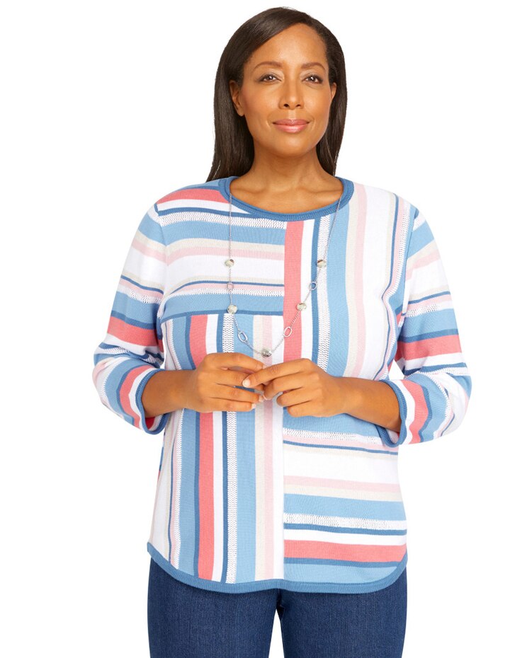 Alfred Dunner® Peace Of Mind Multistripe Sweater image number 1