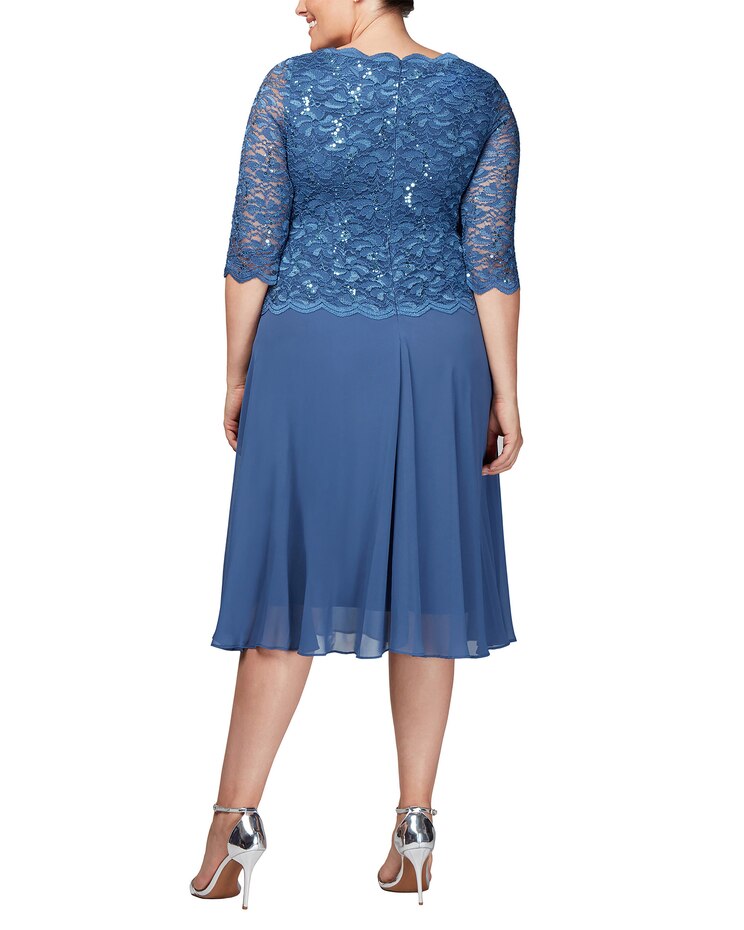 Tea-Length Mock Dress  image number 3