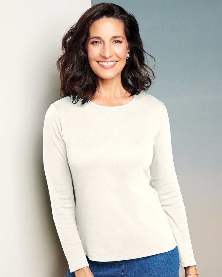 Essential Jewel Neck Long Sleeve Tee image number 1