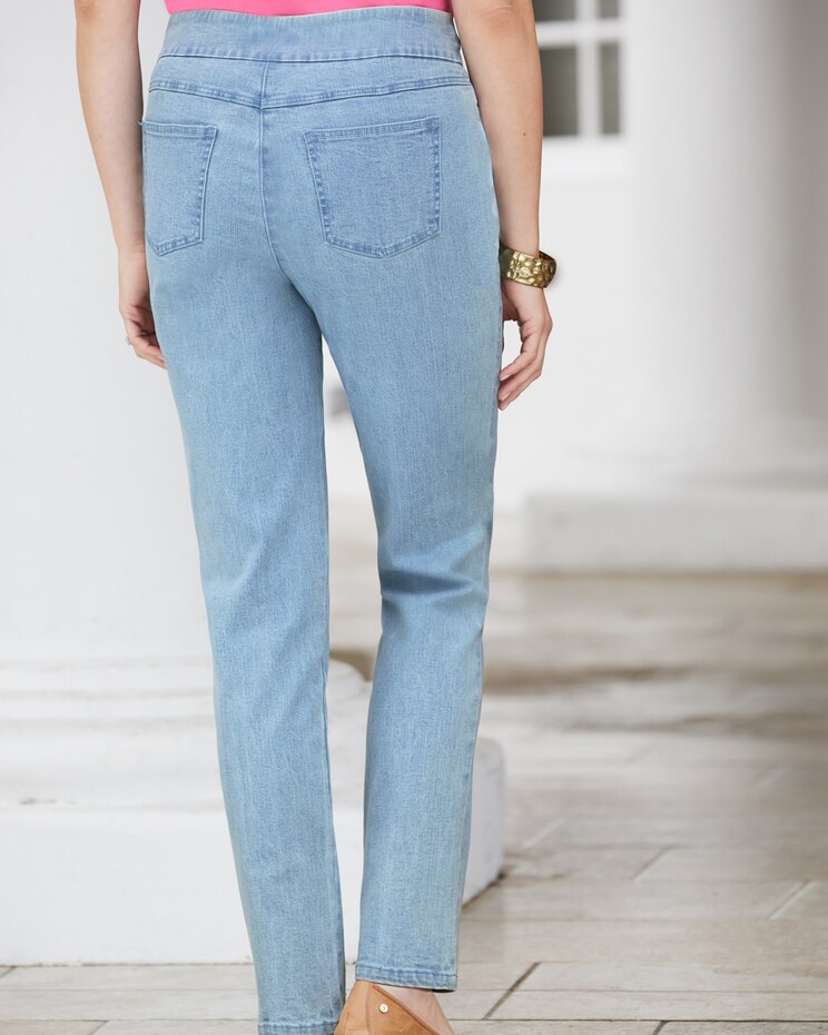 Slimtacular®  Slim-Leg Pull-On Denim Jean image number 3