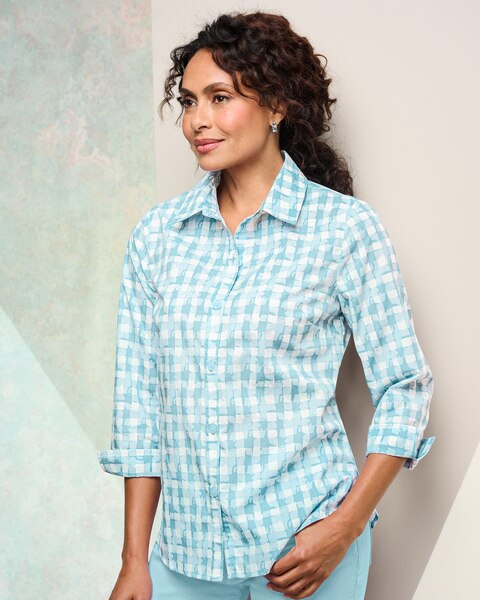 Painterly Gingham Shirt