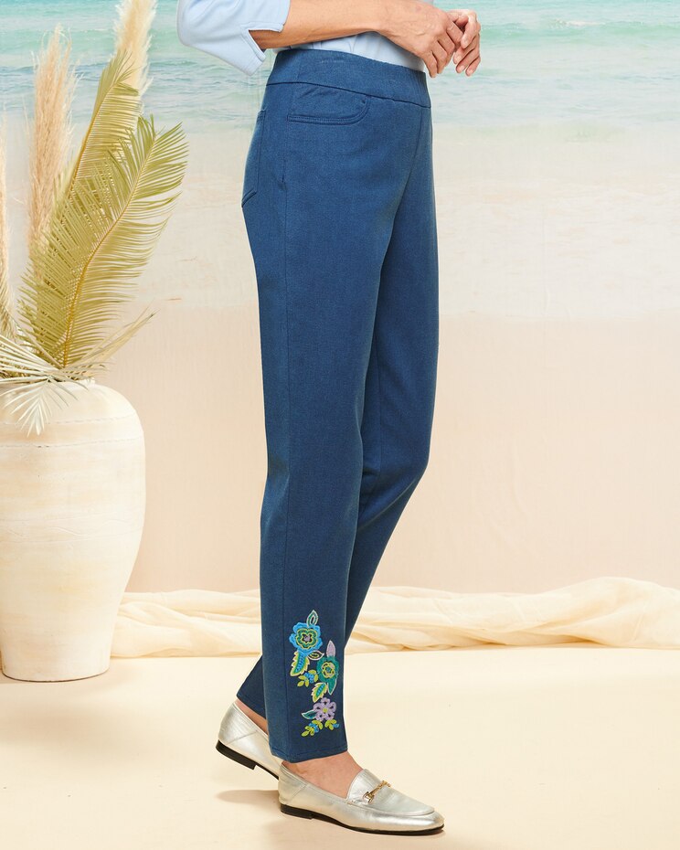 Summer Bouquet Denim Pants image number 4