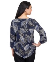 Alfred Dunner® Leaves Pointed Hem Top thumbnail number 2