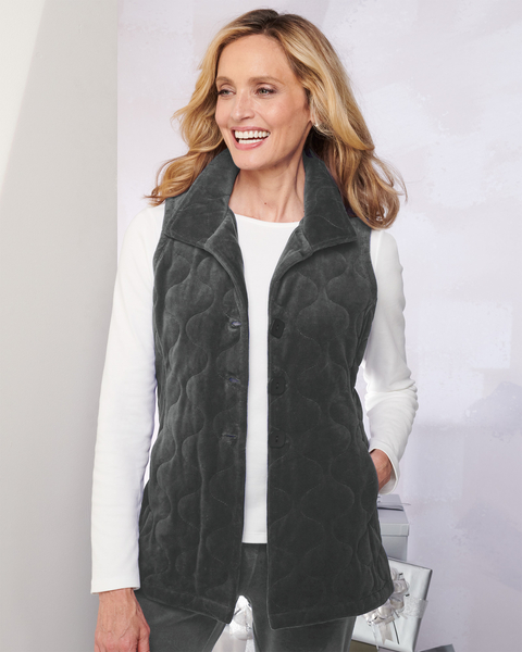 Quilted Velour Vest