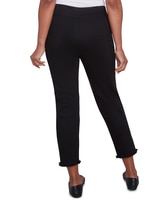 Alfred Dunner® Wild At Heart Embroidered Floral Denim Fringe Ankle Pant thumbnail number 2
