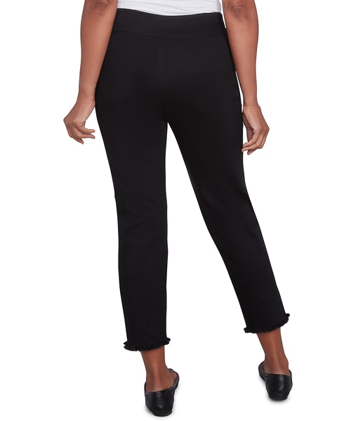 Alfred Dunner® Wild At Heart Embroidered Floral Denim Fringe Ankle Pant