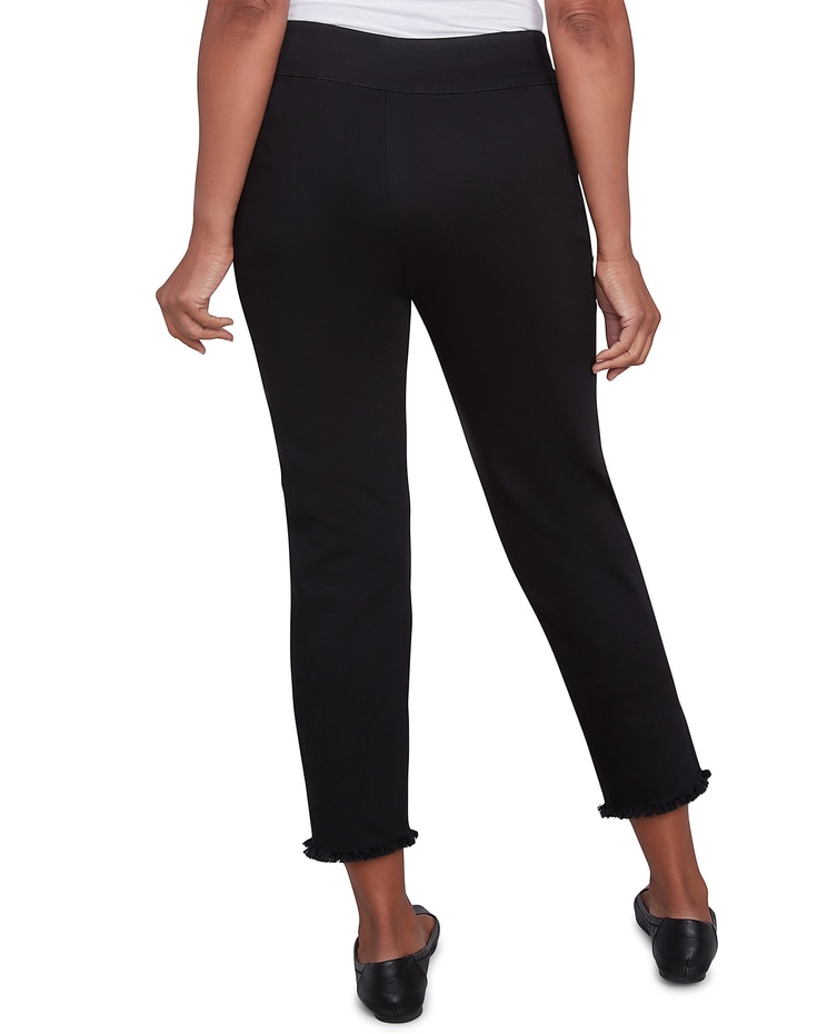 Alfred Dunner® Wild At Heart Embroidered Floral Denim Fringe Ankle Pant image number 2