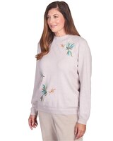 Alfred Dunner® St.Moritz Hummingbird Pointelle Yoke Mock Neck Sweater thumbnail number 3