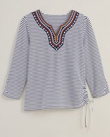 Alfred Dunner® Moody Blues Embroidered Neckline Stripe Top thumbnail number 5