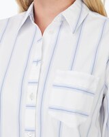 Foxcroft Boyfriend Long Sleeve Stretch Stripe Shirt thumbnail number 4