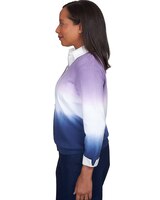 Alfred Dunner® Lavender Fields Ombre Pullover Cardigan Two In One thumbnail number 4