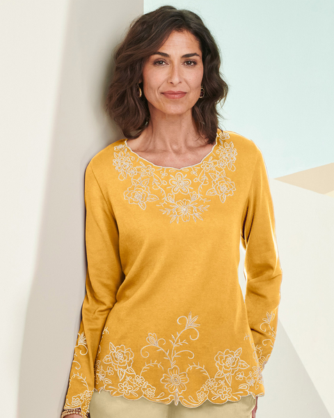 Tonal Embroidered Top