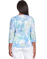 Alfred Dunner® Leaves Bordered V-Neck Top thumbnail number 2