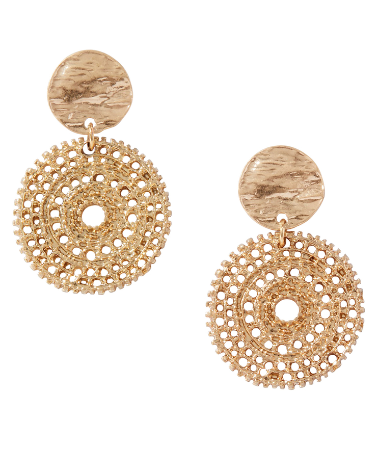 Textured Plate Earrings image number 1