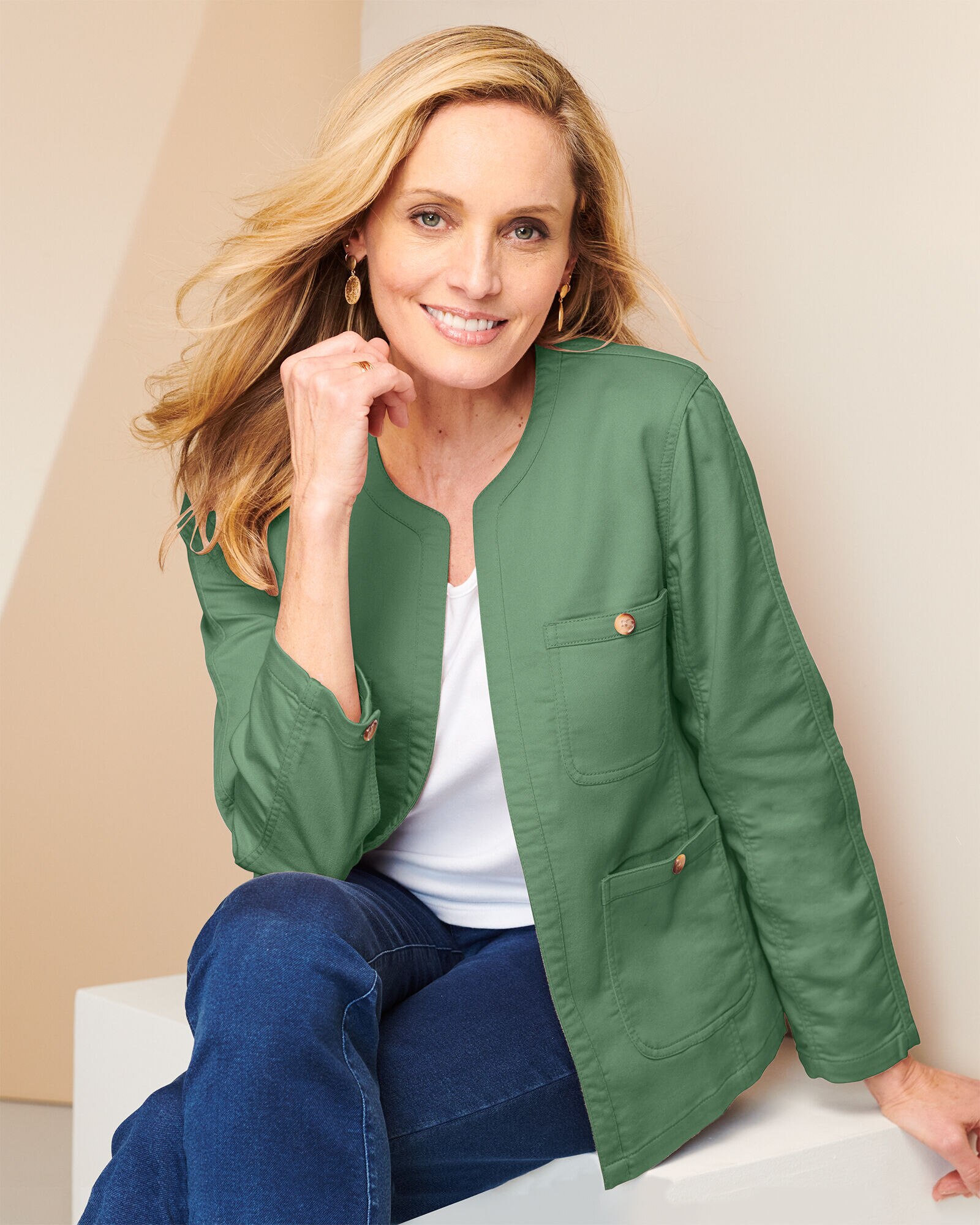 Soft stretchy shop denim jacket