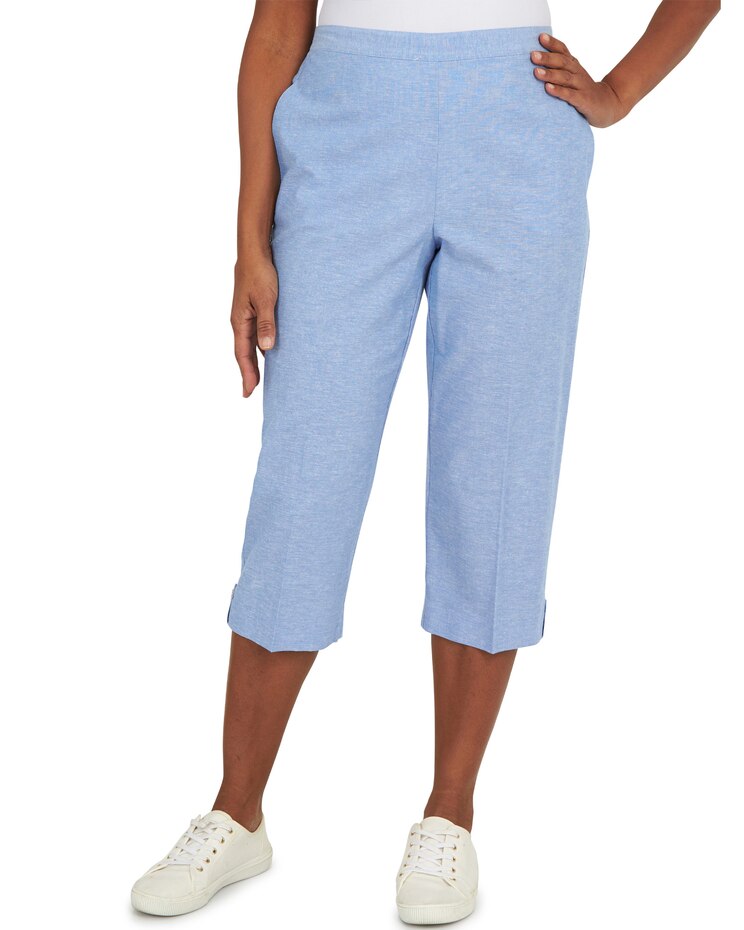 Alfred Dunner® Set Sail Casual Button Tab Capri Pant image number 1