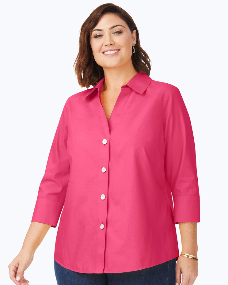 Foxcroft Paityn Essential Pinpoint Non-Iron Shirt image number 4