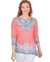 Ruby Rd® Patio Party Knit Emb Marakesh Top thumbnail number 1