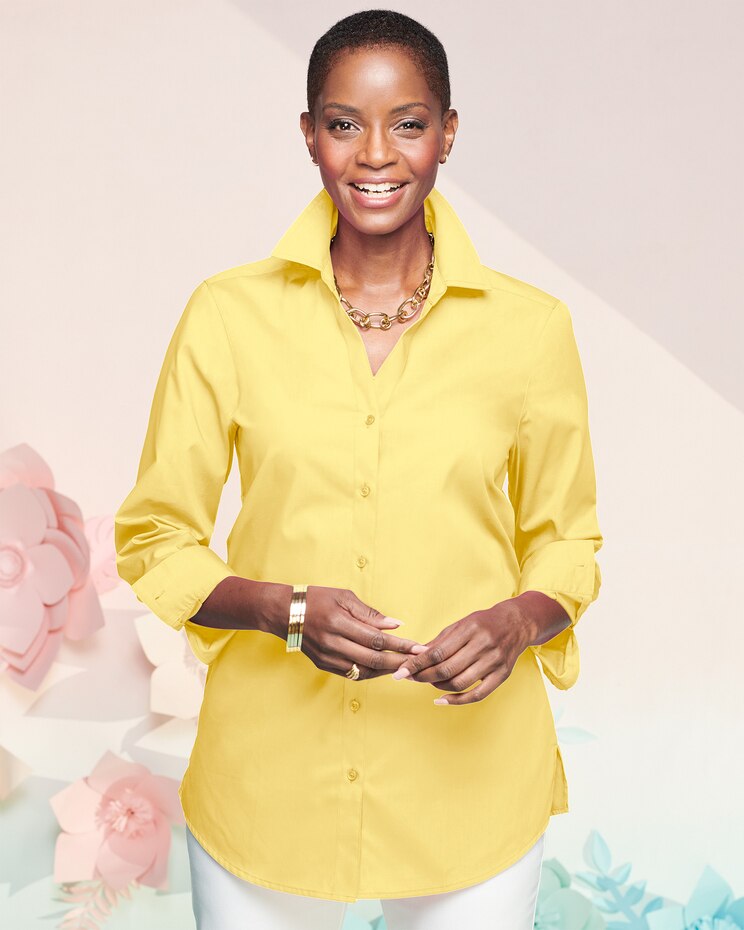 Foxcroft Wrinkle-Free Solid Long Sleeve Tunic image number 1