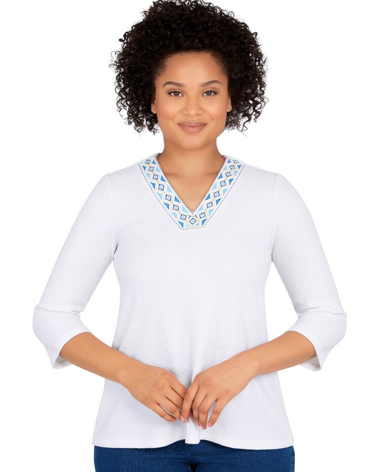 Ruby Rd® Pacific Muse Textured Jacquard Top image number 1