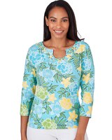 Ruby Rd® By The Sea Knit Emb Floral Top thumbnail number 1