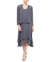 S.L. Fashions Sequin Beaded Shoulder Jacket Dress thumbnail number 1