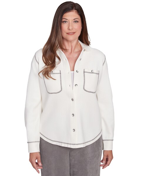 Alfred Dunner® Copenhagen Button Up Shirt Jacket