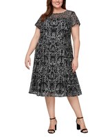 S.L. Fashions Crochet Long Blouson Dress thumbnail number 3