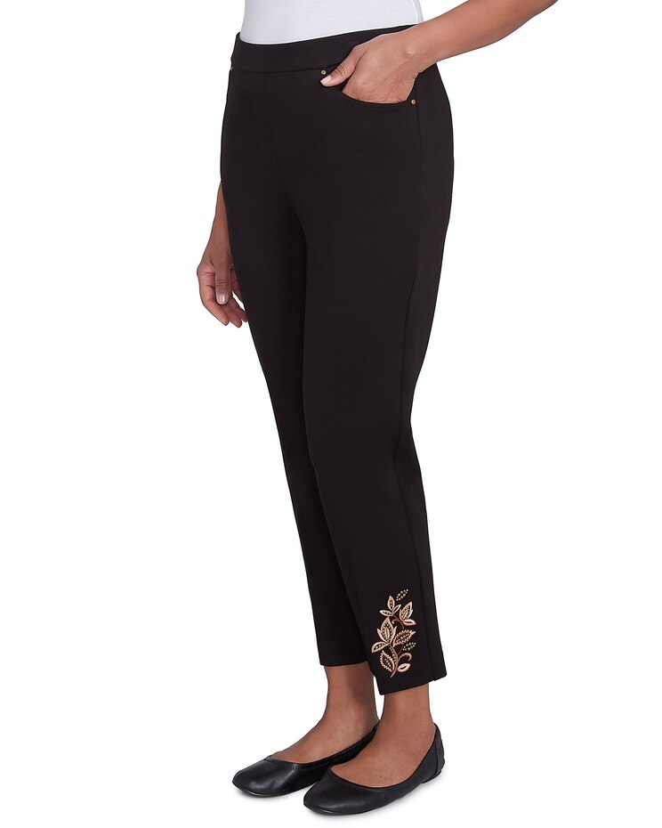 Alfred Dunner® Rue Rivoli Embroidered Leaf Medium Length Pant image number 2