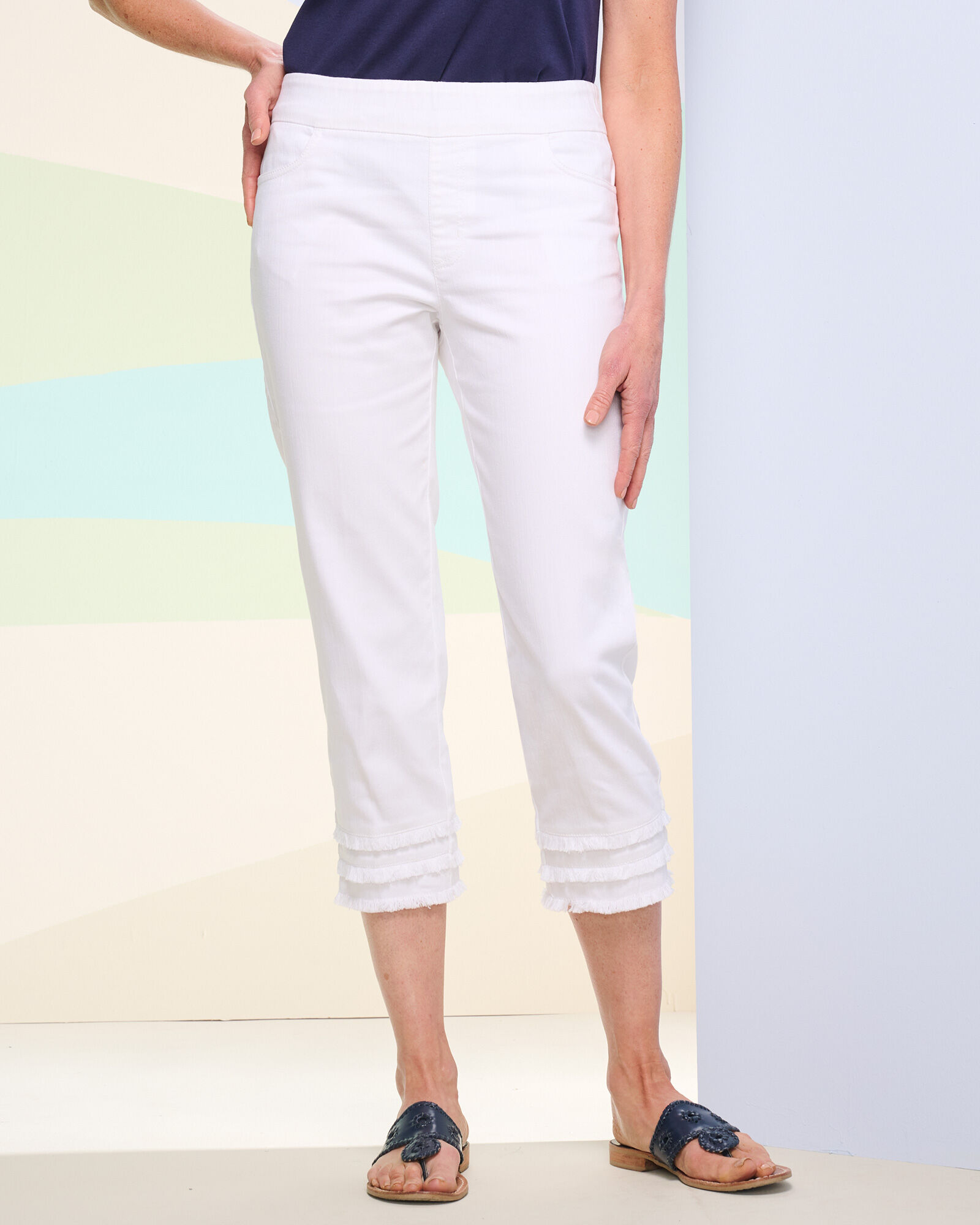 Capri jeans cheap with fringe