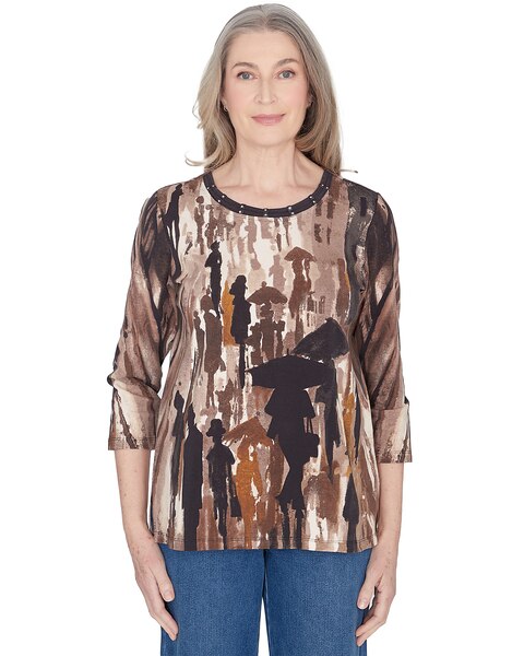 Alfred Dunner® Classics Conversational Crew Neck Top