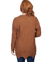Ruby Rd® Solid Textured Zigzag Hem Open Cardigan thumbnail number 3