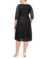S.L. Fashions Lace Shoulder Beaded Tier Jacket Dress thumbnail number 2
