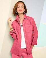 Microsuede Long Sleeve Shirt Jacket thumbnail number 1