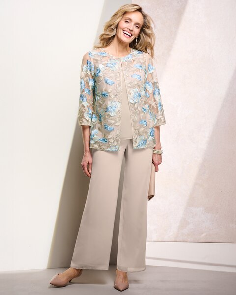 Floral Embroidered Twinset by Alex Evenings