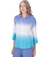 Alfred Dunner® Summer Breeze Dip Dye Button Down Blouse thumbnail number 3