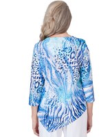 Alfred Dunner® Paradise Island Animal Print  Eyelet Top thumbnail number 2