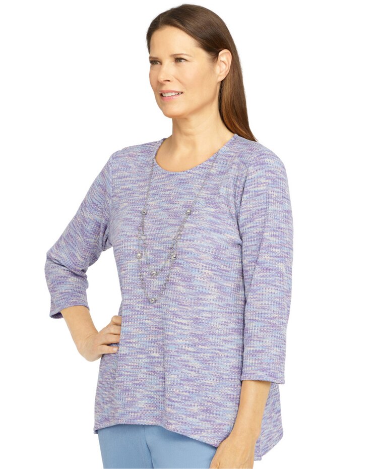 Alfred Dunner® Victoria Falls Texture Knit Top image number 4