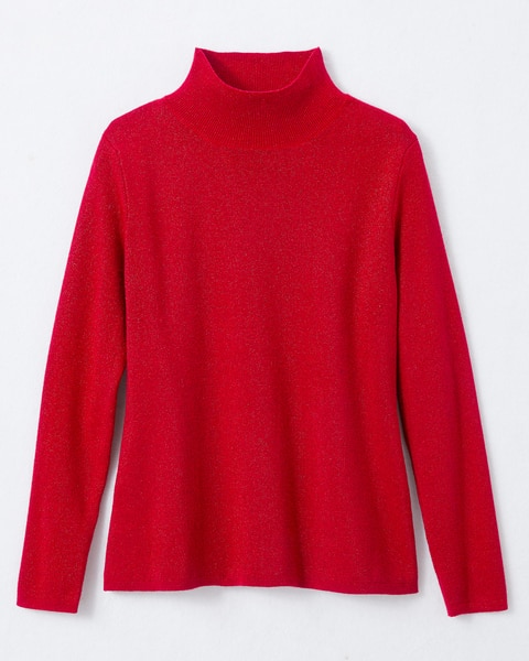Metallic Mock Neck Sweater