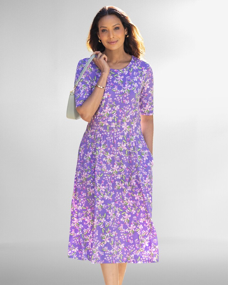 Carefree Knit Scattered Floral Knit Dress image number 2