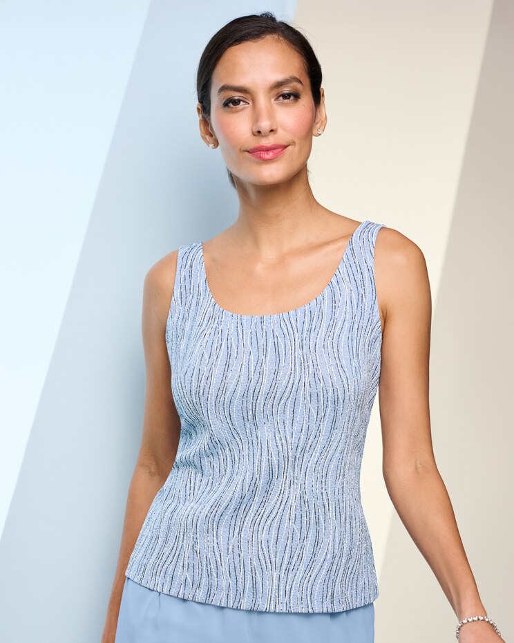 Three-Quarter-Sleeve Printed Jacquard Twinset by Alex Evenings image number 2