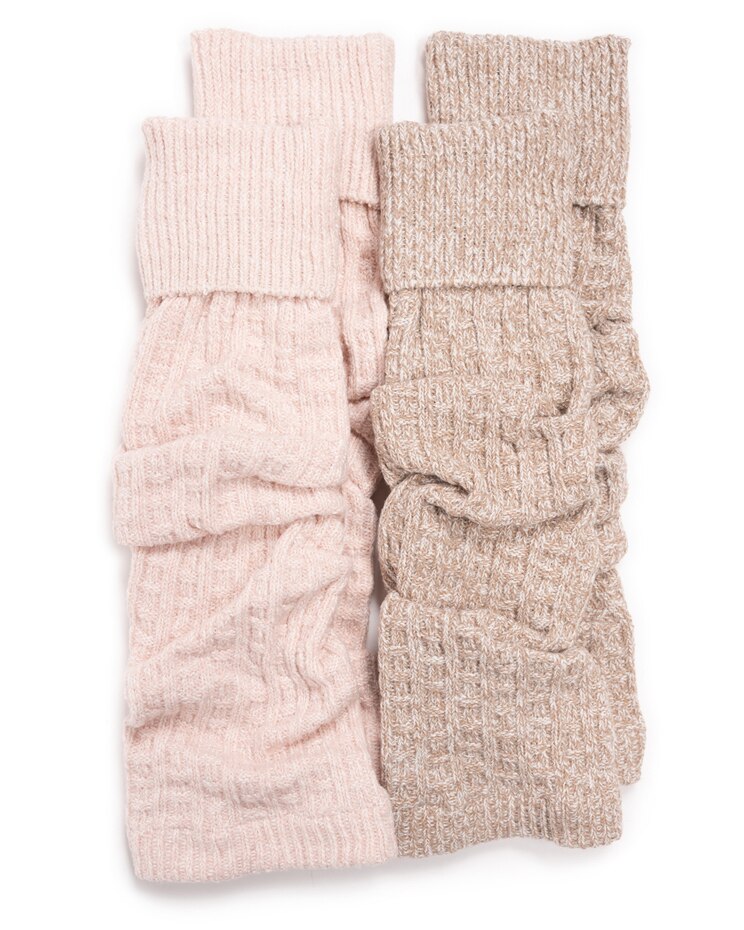 MUK LUKS® Women's Tall Ribbed Microfiber Leg Warmers 2Pr Pack Socks image number 1