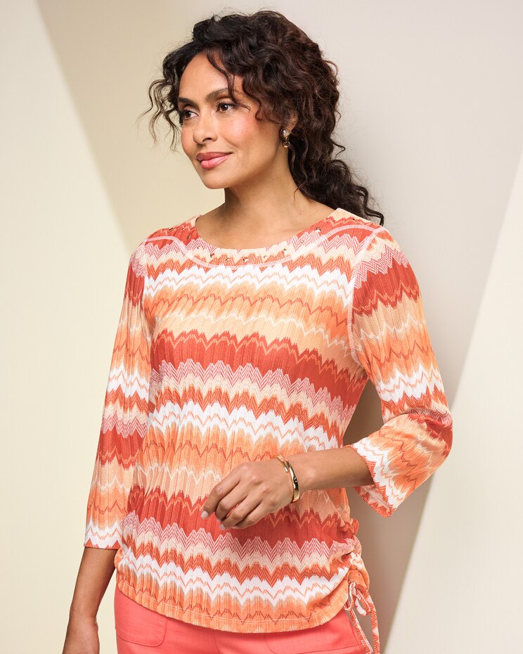 Textured Chevron Tee by Alfred Dunner image number 1